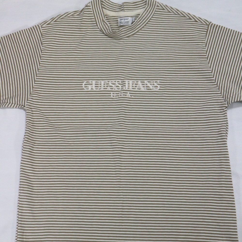 VTG 90s NWT GUESS JEANS U.S.A Striped Tee T-shirt